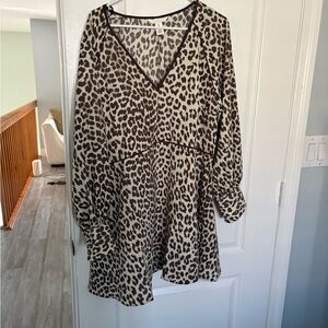 H&M Animal Print Dress with Brown Accents